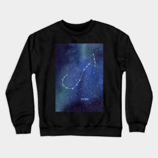 Scorpio Star Constellation with Galaxy Background Crewneck Sweatshirt